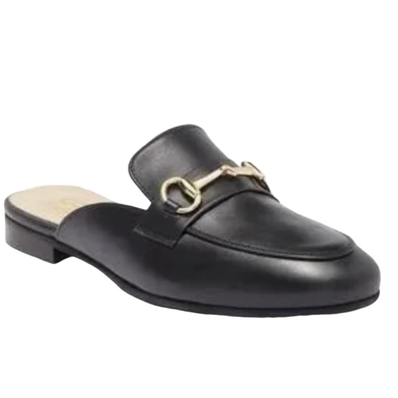NWOB Bruno Magli Dahlia Black Horsebit Leather Mule Loafer - Sz 8.5 - Picture 1 of 12